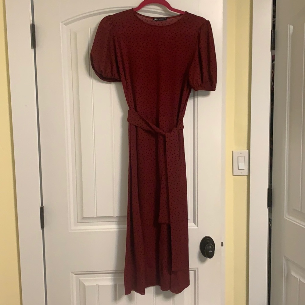 Zara Midi polka dot dress